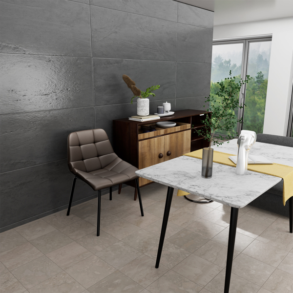 Esszimmerstühle 8er Set, Stühle Esszimmer Kunstleder mit Hoher Rückenlehne, Küchenstühle Modern mit Metallfüßen, Gepolsterter Esstisch Stühle Geeignet für Wohnzimmer Küche
