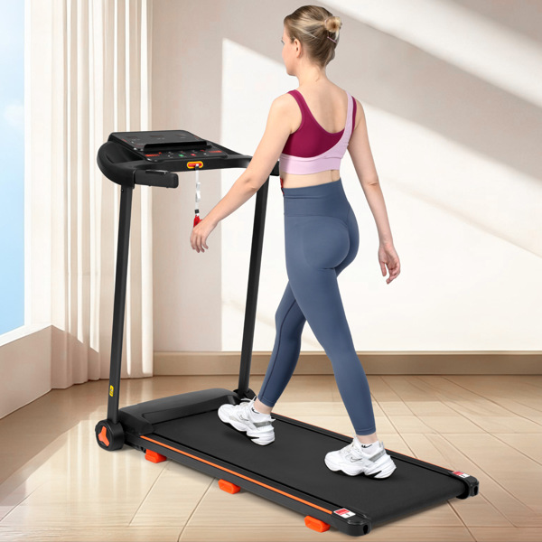 全新家用跑步机，2.5HP 静音折叠跑步机，带心率传感器，承重 300 磅，7.5 英里/小时，倾斜跑步机，带 USB 充电站和蓝牙扬声器，6 个减震装置-14