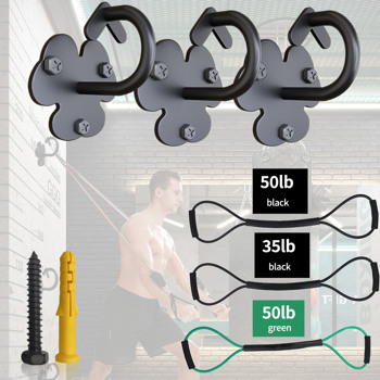 Wall-mounted training anchor with handles for 3-level <b style=\\'color:red\\'>resistance</b> bands