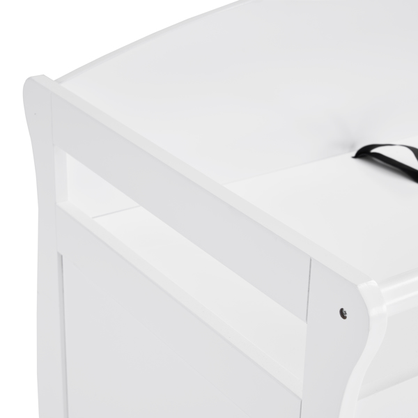 三层抽屉 白色 油漆面密度板 90.5*58*92cm 儿童木床 带安全带 换尿布台 婴儿-14