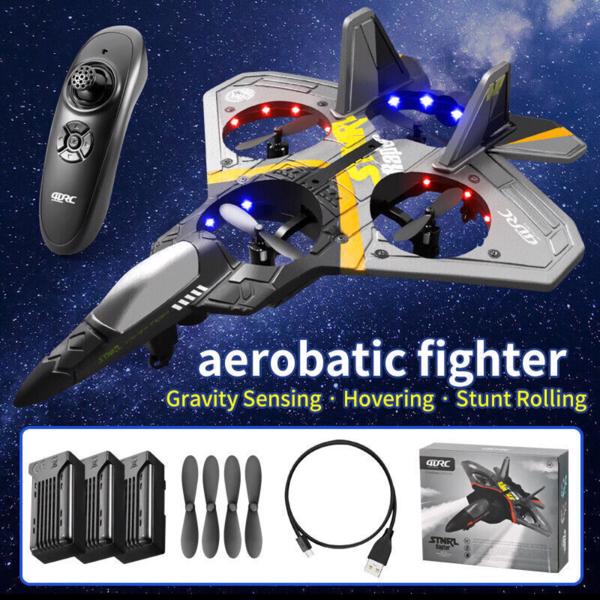 4DRC V17 Remote Control Plane 2.4Ghz Foam RC Airplanes Helicopter Quadcopter,Spinning Drone with Cool Light,Gifts for Kids Adults,.Logistics is randomly sent by UPS/USPS/FEDEX/Amazon Logistics