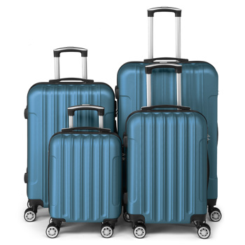 4-Piece Suitcase Set, Travel Suitcase Set, Hard Shell Trolley Made of ABS with Telescopic Handle, Hand Luggage,Blue