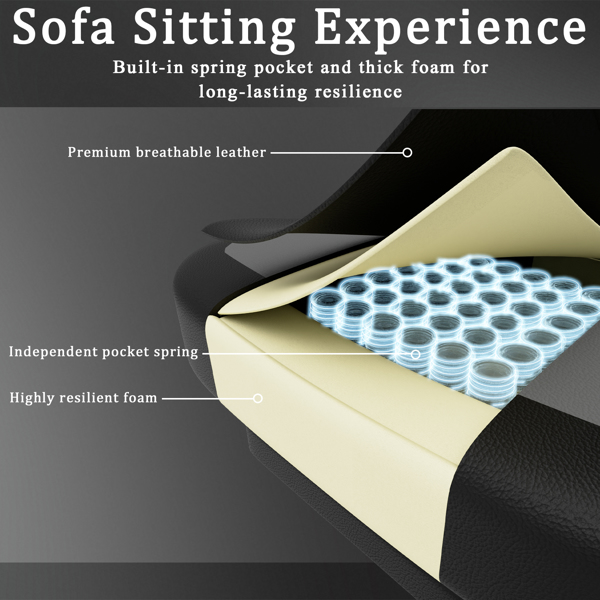 游戏椅，带袋装弹簧坐垫和脚踏，符合人体工学的成人电脑椅，透气 PU 皮革游戏椅，可调节头枕和腰部支撑办公桌椅（TEMU仅限自提）-4