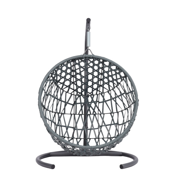 Cat Swing Bed with Stand & Cushion, Cat Egg Chair with Rattan Wicker Appearance, Indoor Hanging Swinging Cat Bed for Cats, Small Dogs, and Small Animals, Gray
