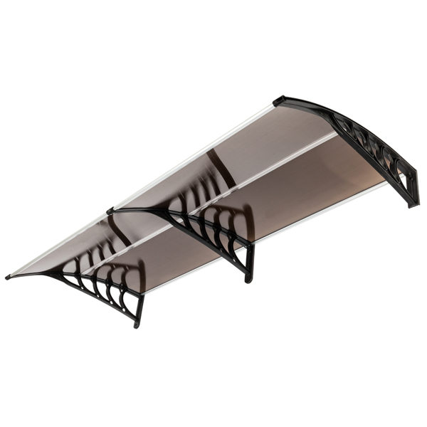 HT-200 x 100 Household Application Door & Window Rain Cover Eaves Brown Board & Black Holder