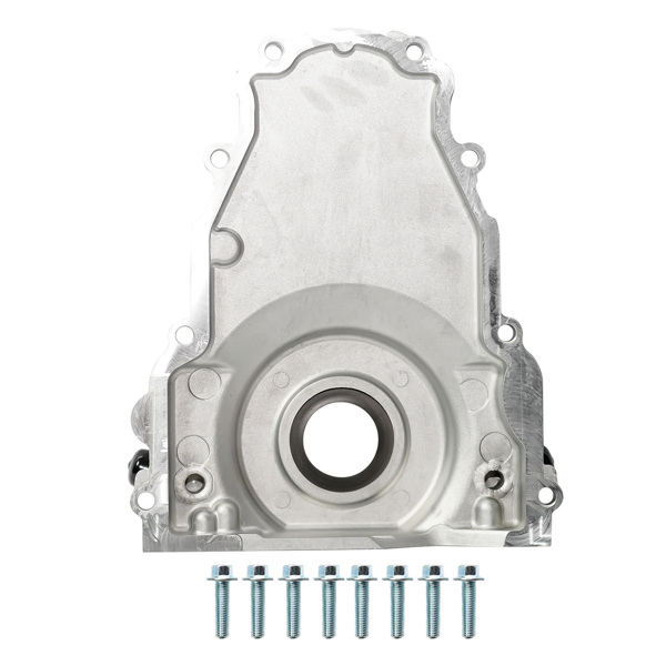 时规盖 Timing Cover w/ 10AN Turbo Oil Drain Fittings for Chevy GMC Gen III GM LS 4.8L 5.3L 5.7L 6.0L-1