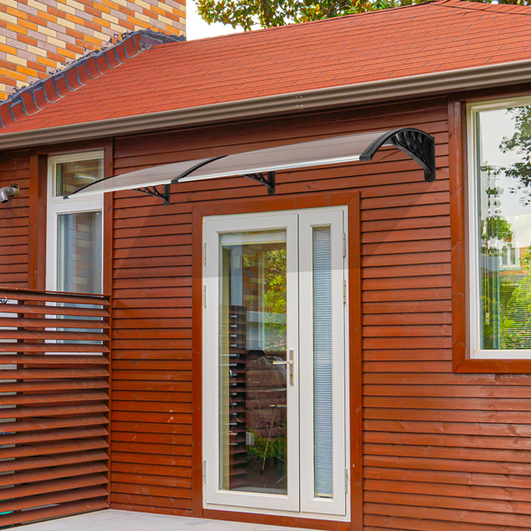 HT-200 x 100 Household Application Door & Window Rain Cover Eaves Brown Board & Black Holder