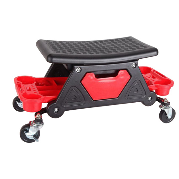 Workshop Stool 300lbs Capacity Garage Stool with Wheels, Heavy Duty Mobile Rolling Mechanics Creeper Seat with Tool Storage Trays for Automotive Auto Repair 