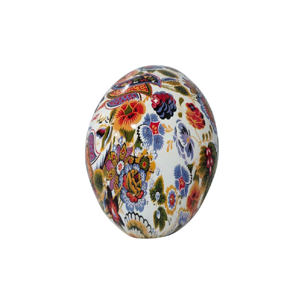 恐怖人头骨骷髅摆件创意头颅彩色花绘桌面摆件万圣节礼品 花纹水转印树脂摆件-4