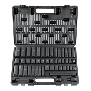 3/8\\"Drive 48-Piece Impact Socket Set - SAE 5/16\\" - 3/4\\" & Metric 8-22mm | Cr-V Steel Construction with Easy-Read Markings & Heavy-Duty Case for Automotive, Home Repairs & DIY Projects