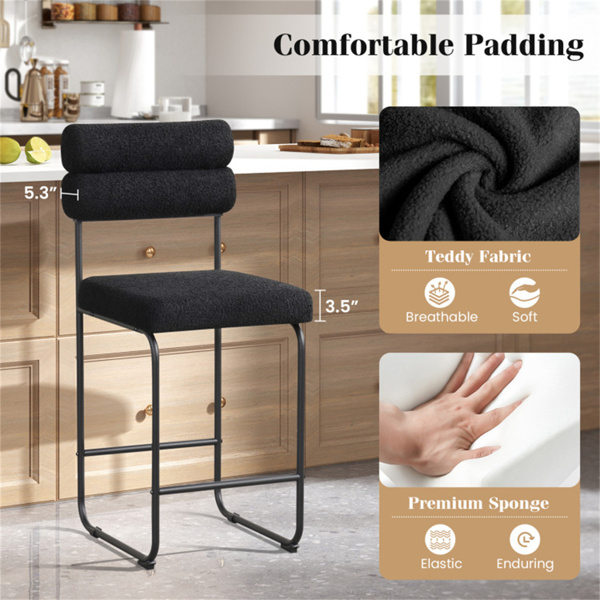 2个柜台高酒吧凳26''柜台凳黑色  （amazon shipping-发货，WALMART禁止销售）-8