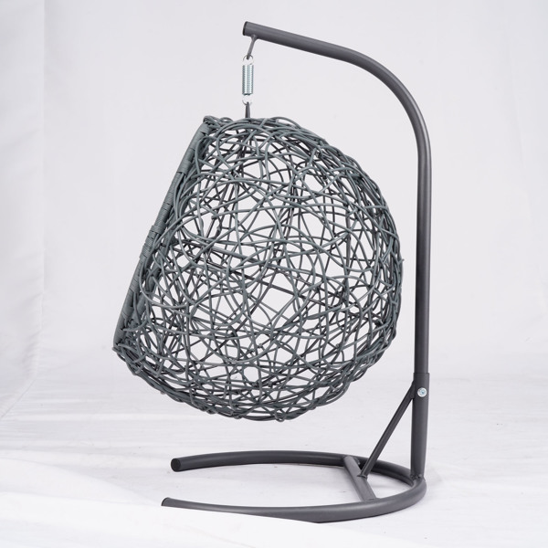 Cat Swing Bed with Stand & Cushion, Cat Egg Chair with Rattan Wicker Appearance, Indoor Hanging Swinging Cat Bed for Cats, Small Dogs, and Small Animals, Green