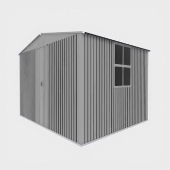 New Outdoor Storage Shed has two Functions: Metal shed and Firewood Shed 11ft x13ft ,Grey
