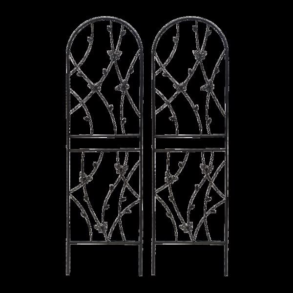 4件装金属花园棚架 71 英寸 x 19.7 英寸 防锈棚架 适用于攀缘植物户外花卉支架 蝴蝶装饰 黑色-12