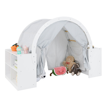 Versatile Kids Playhouse With totally 8 cubbies and 2 countertops