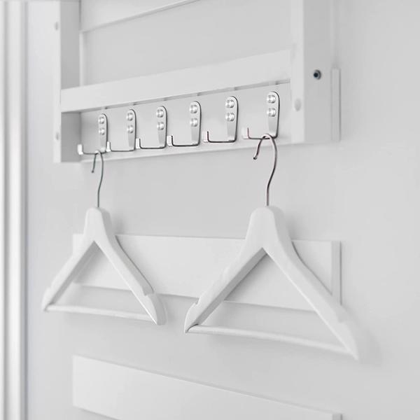 5件套大号L型不锈钢挂钩玄关门板衣橱书包（白色）-2