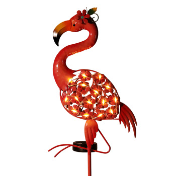 Flamingo Solar Lights, Decorative Outdoor Flamingo Yard Waterproof Flamingo Pathway Stake Lights Solar Decorations Lawn Garden Ornaments for Patio Pond Ground Backyard Decor