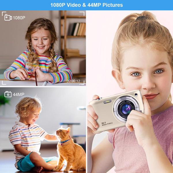 Digital Point and Shoot Camera, Compact Digital Camera with 2.88' IPS Screen 48MP 4K for Photo and Video, Small Digital Camera Support 16X Zoom Macro Mode and Flash, Beginner Camera for Teens