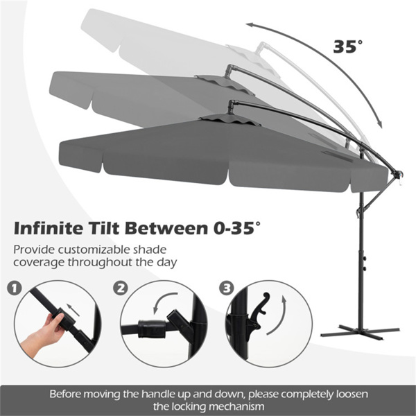10英尺露台悬臂伞-灰色（amazon shipping-发货，WALMART禁止销售）周末不发货-5