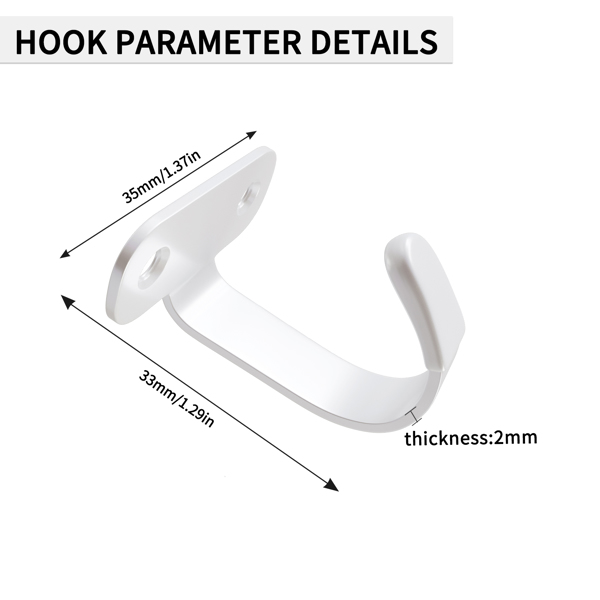 Thickened stainless steel kitchen, bathroom, cloakroom, living room hanging practical side-top storage hooks with strong load-bearing capacity