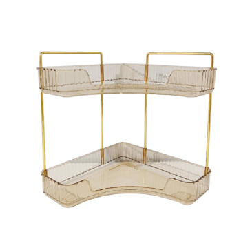 Make up Organizer, Kosmetik Organizer, Beauty Organizer, Hautpflege Organizer für Bad Schminktisch (2 Schichten, Bernstein)