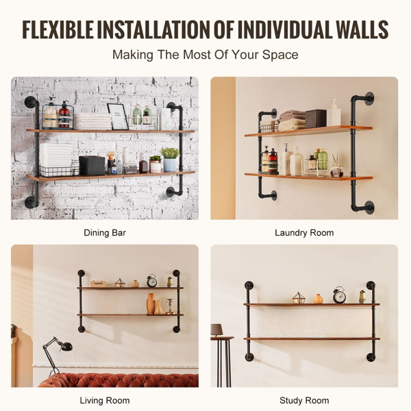 双层工业管架，48x9.84英寸，适用于厨房和卧室组织的壁挂式存储解决方案（周末不发货，禁售亚马逊）-3