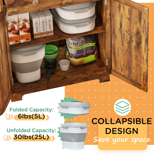 Dog Food Storage Container Collapsible Design