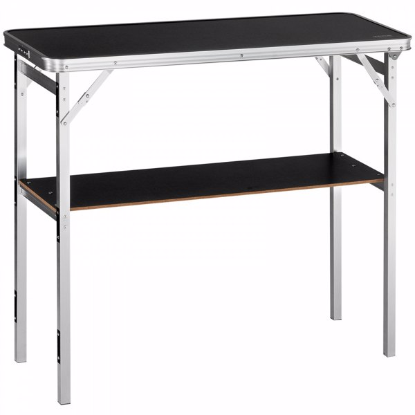 Folding Portable Bar Table with Carrying Case, Storage Shelf, and Black Skirt, 38.39