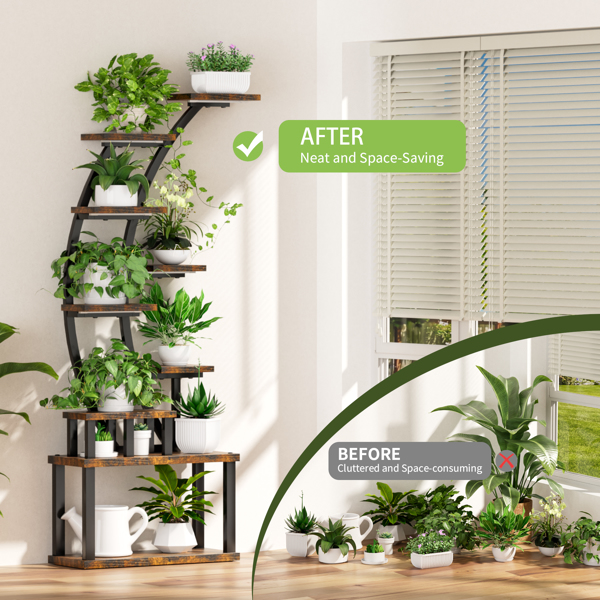 Plant Stand indoor 9-Tiered , 63.6