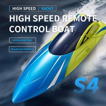 4DRC S4 RC Boat 2.4GHz High Speed RC Racing Boat with 2 Rechargeable Batteries,Gifts for Kids Adults.Logistics is randomly sent by UPS/USPS.