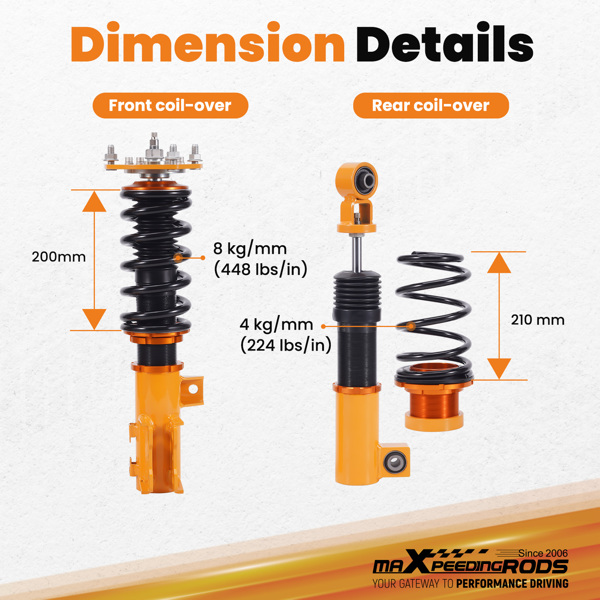 2012-2016 年现代 Veloster (FS) 避震器和弹簧降低套件-2