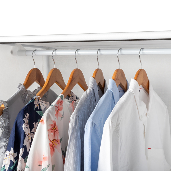3-Tier Hanging Wardrobe with Storage Boxes & Curtains – Non-Woven Fabric Closet (144*45*166.5cm, White)