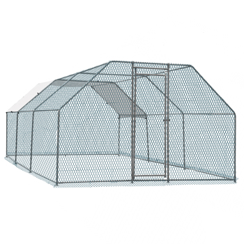 20 x 10 ft Large Metal Chicken Coop, Walk-in Poultry Cage Chicken Hen Run House with Waterproof Cover, Rabbits Cats Dogs Farm Pen for Outdoor Backyard Farm Garden