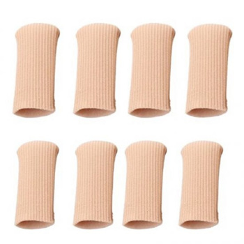 8pcs/Set Gel Toe Caps Closed Toe Finger Sleeve Tubes Toe Sleeve Protectors with Gel Lining to Prevent Blisters, Corns (Medium/Large)