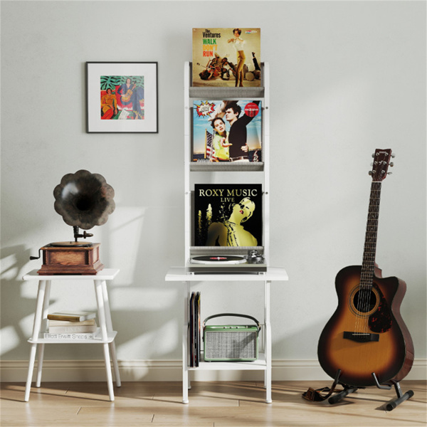 带展示架的5层唱片播放器支架-白色  （amazon shipping-发货，WALMART禁止销售）-7