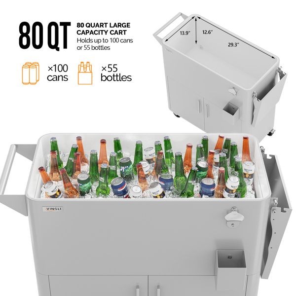 80QT    COOLER CART
