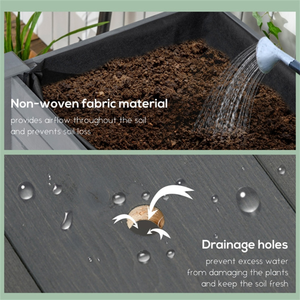 高架花园床/木制花盆 /木材种植箱（周末不发货）（ Amazon Shipping）（WalMart禁售）-6