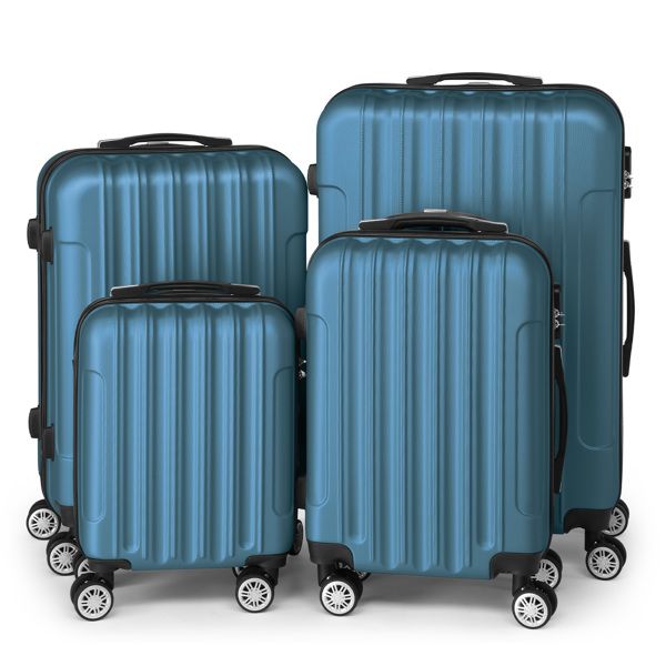 4-Piece Suitcase Set, Travel Suitcase Set, Hard Shell Trolley Made of ABS with Telescopic Handle, Hand Luggage,Blue