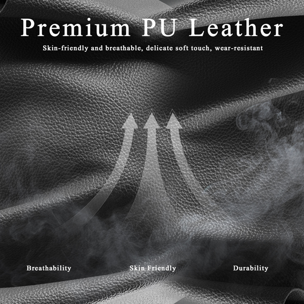 游戏椅，带袋装弹簧坐垫和脚踏，符合人体工学的成人电脑椅，透气 PU 皮革游戏椅，可调节头枕和腰部支撑办公桌椅（TEMU仅限自提）-4