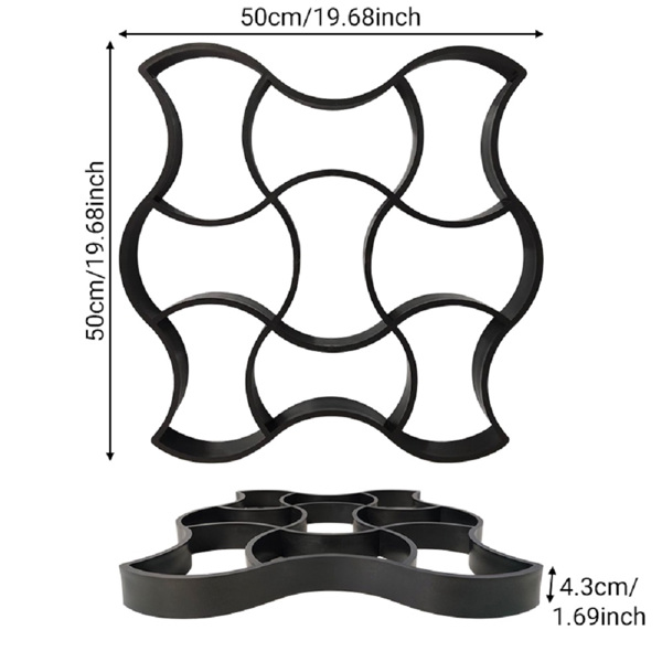 DIY水泥地砖铺路模具 压花地坪园艺铺路水泥混凝土砖地坪造型工具 K款50*50cm-2