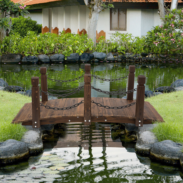 木制花园桥弧形人行天桥 （ Amazon Shipping）（WalMart禁售）（周末不发货）-1