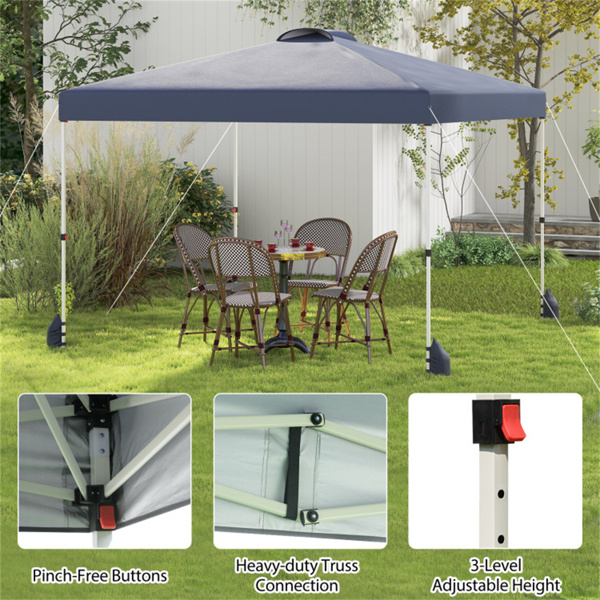 10 X 10英尺弹出式雨棚帐篷带轮式包和1个侧墙 - 灰色（amazon shipping-发货，WALMART禁止销售）周末不发货-4