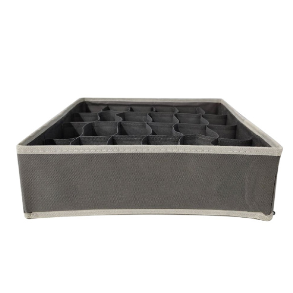 Schubladen-Organizer mit Trennwand, 2er-Set Faltbare Stoff-Organizer für Kleiderschrank, Aufbewahrung im Schlafzimmer, Aufbewahrungsboxen für Socken, Unterwäsche, Krawatten, Schals, Grau