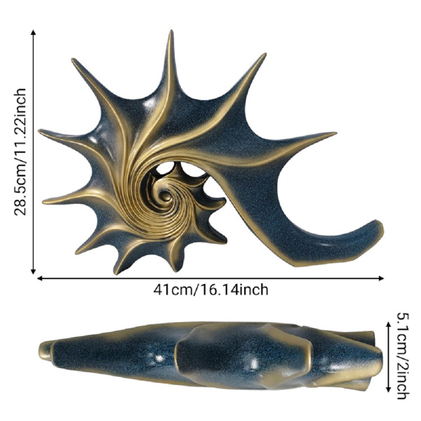 创意海螺摆件客厅欧式现代简约装饰办公室工艺品结婚礼品-2