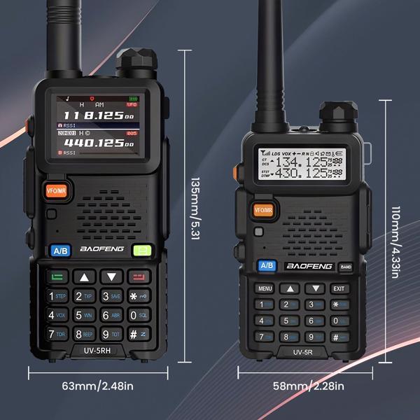 宝峰 UV-5RH 10w 彩屏大功率双频对讲机 黑色+适配器+USB线 3个装-3