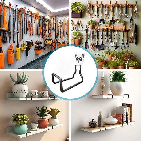 4PCS U型重型实用挂钩壁挂储物工具梯子挂钩车库吊梯挂钩 金属花园软管支架壁挂式壁挂式-3