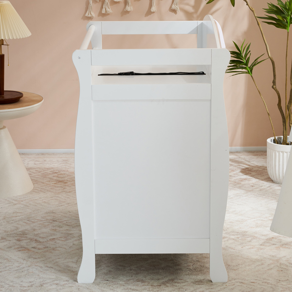 三层抽屉 白色 油漆面密度板 90.5*58*92cm 儿童木床 带安全带 换尿布台 婴儿-25