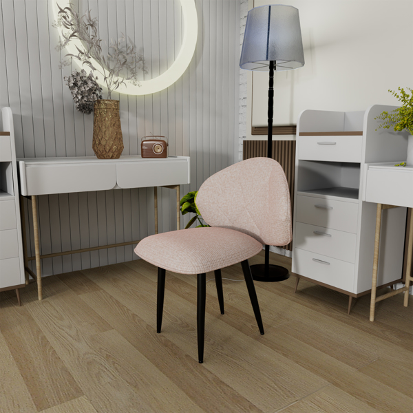Gepolsterte Esszimmerstühle 2er Set, Moderne Stühle Esszimmer Bequeme Verbreiterte Rückenlehne Küchenstühle mit Metallfüßen