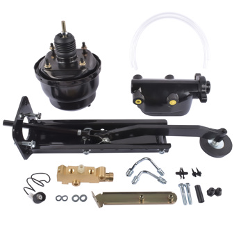 New 7\\'\\' Dual Power Brake Booster 1\\'\\' Bore Master, Side Mount Valve Disc/Disc Kit