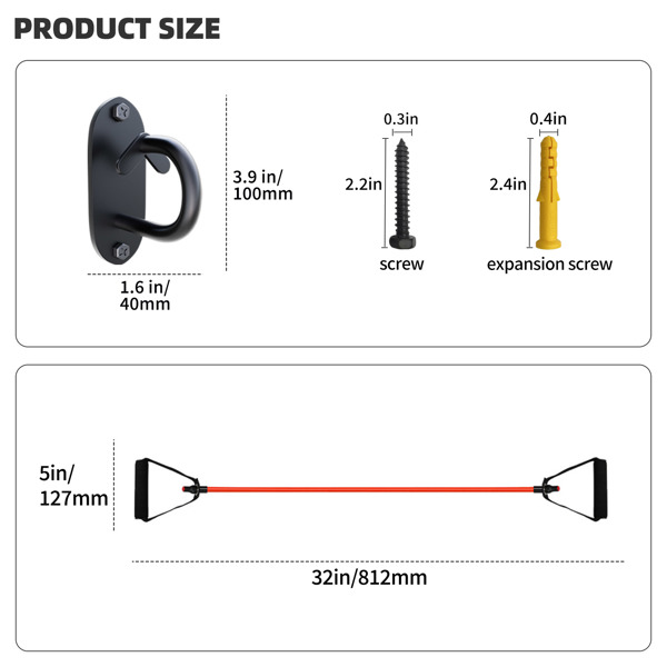 弹力阻力健身拳击开肩美背颈拉伸瑜伽训练专业拉力器套装-5